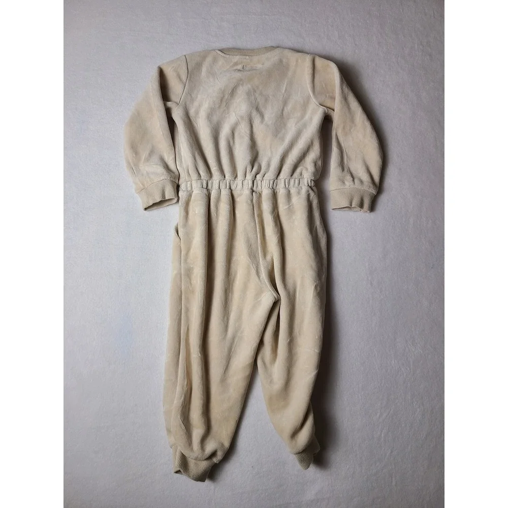 Gymboree Jumpsuit Baby 18-24M Cream Velour Button Front Long Sleeve 2393